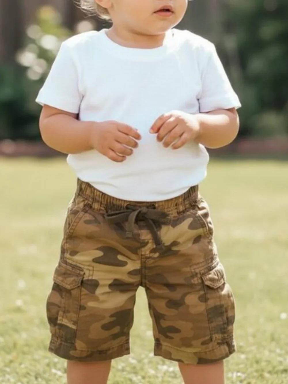 CARTERS Camo Long Cargo Shorts Boys 24m 2T Toddler Camoflauge Board